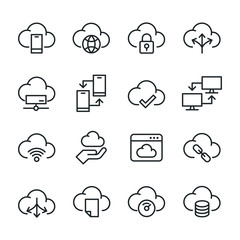 Cloud Storage - Line Icons Set