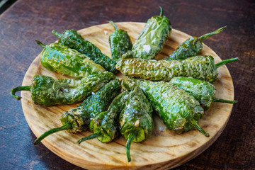Fried Padron peppers tapa