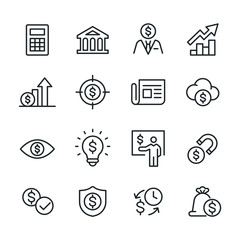 Finance and Business - Line Icons Set