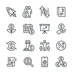 Fototapeta premium Finance and Business - Line Icons