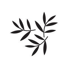 bamboo leaf icon logo vector design template