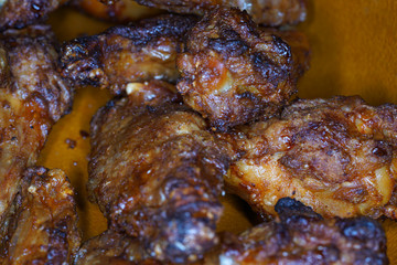 Delicious chicken wings fried in the oven crispy