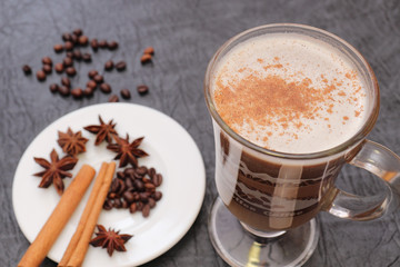 Preparation for the sacrament of morning coffee aromatic coffee.
