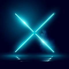 Glowing Neon Background Stage Light