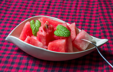 Slices of watermelon on a plate