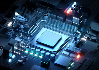 Fototapeta Microprocessor And CPU Technology Concept obraz