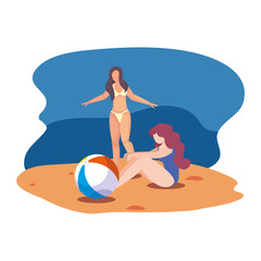 Fototapeta premium women summer time vacations design