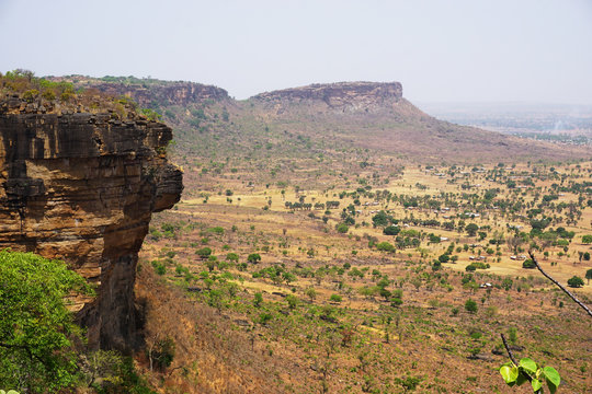 View over savannah landscape in northern Togo near Nok