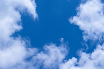 Blue sky canvas along with white clouds of autumn