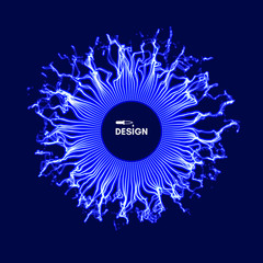 Array with dynamic particles. 3d technology style. Abstract background. Vector illustration.