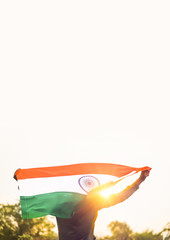  Boy Holding Indian Flag for 14 August Independence Day Celebration
