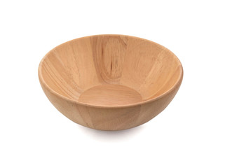 wood bowl on white background