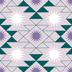 Green and purple geometric seamless pattern
