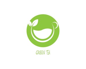 Obraz premium Cup of tea vector icon logo template