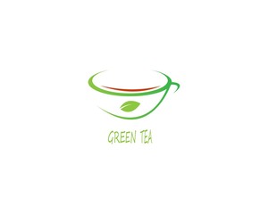 Cup of tea vector icon logo template