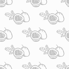 Passion fruit tropical seamless pattern