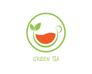 Cup of tea vector icon logo template