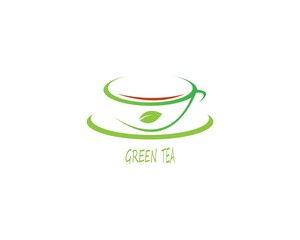 Cup of tea vector icon logo template