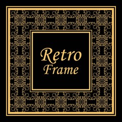 Decorative vintage modern art deco frame and border
