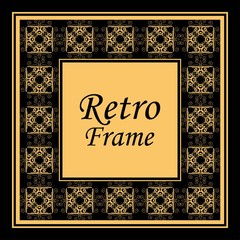 Decorative vintage modern art deco frame and border