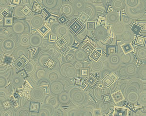 Abstract Generative Art color distributed  circles and Sqares background illustration