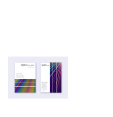 Geometric cover design template set. Rainbow abstr