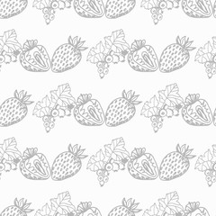Strawberry and black currant seamless pattern berry