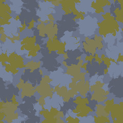 Urban camouflage of various shades of green and blue colors