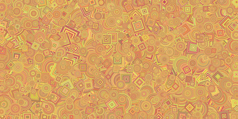 Abstract Generative Art color distributed  circles and Sqares background illustration