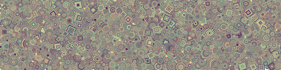 Abstract Generative Art color distributed  circles and Sqares background illustration