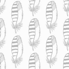 Mockingjay feather seamless pattern hand drawn sketch
