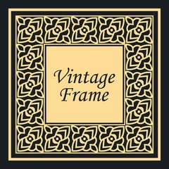 Decorative vintage modern art deco frame and border