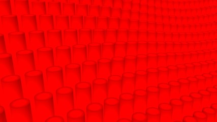 Fototapeta premium Bright colorful, dynamic and shiny solid rods floating in a wavy background.