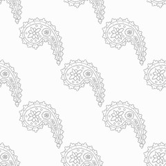 paisley seamless pattern, hand drawn indian cucumber, sketch