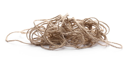 Rope isolated on white background texture