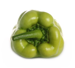  Fresh green pepper, paprika isolated on white background 