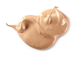 Beauty makeup cream, liquid isolated on white background and texture