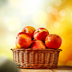 Autumn wooden table background. Empty space for advertising products and decoration.