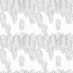 seamless floral pattern tropical palm leaves hand drawn sketch
