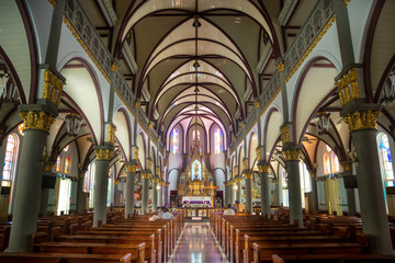 Fototapeta na wymiar Kaohsiung/Taiwan-18.05.2018:Inside the Holy Rosary Cathedral in Kaohsiung