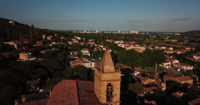 The old Spanish town of Castel de Aro and the Catholic Church