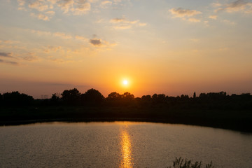 Oude Waal evening sunset in Gelderland