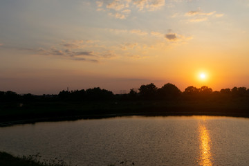 Oude Waal evening sunset in Gelderland