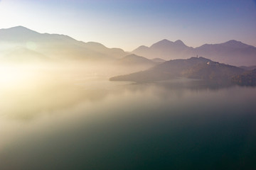 Fototapeta na wymiar The view on sun moon lake on Taiwan