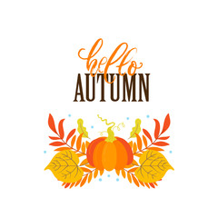 Holiday greeting card with Autumn and Thanksgiving decor