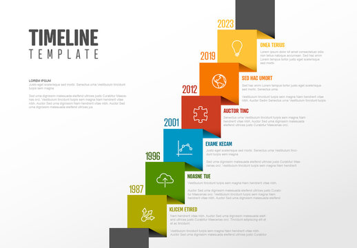 Diagonal Ribbon Timeline Info Chart Layout