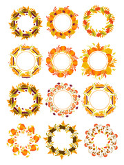 Wreath and border set Autumn and Thanksgiving decor