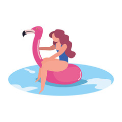 woman summer time vacations design