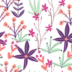 Vector illustration of a seamless floral pattern in spring for Wedding, anniversary, birthday and party. Design for banner, poster, card, invitation and scrapbook, wild floral