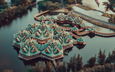 Naklejka premium Temple in Ancient City, Bangkok, Thailand